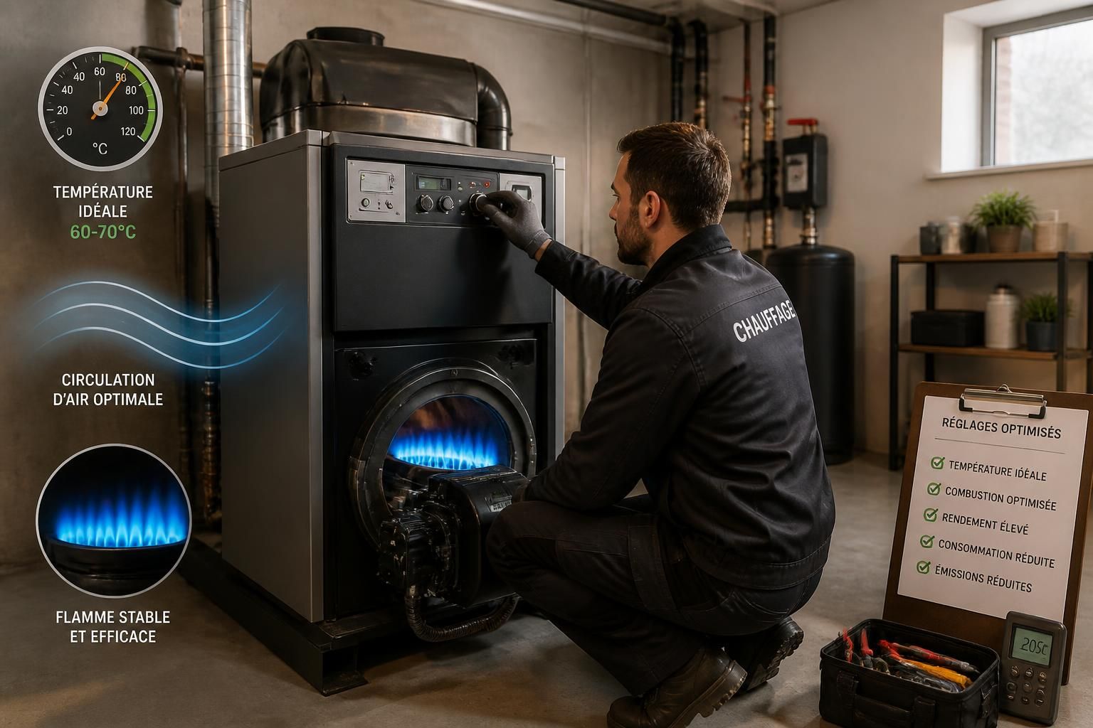 apprenez à optimiser la température, l’air et le brûleur de votre chaudière fioul pour maximiser son efficacité énergétique et réduire vos coûts de chauffage.