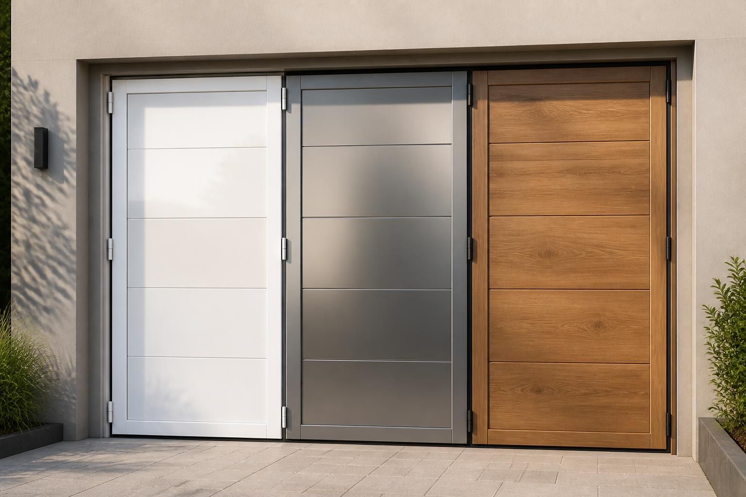 découvrez comment choisir votre porte de garage pliante 3 vantaux parmi les matériaux pvc, alu et bois, en fonction de vos besoins en esthétique, durabilité et budget.