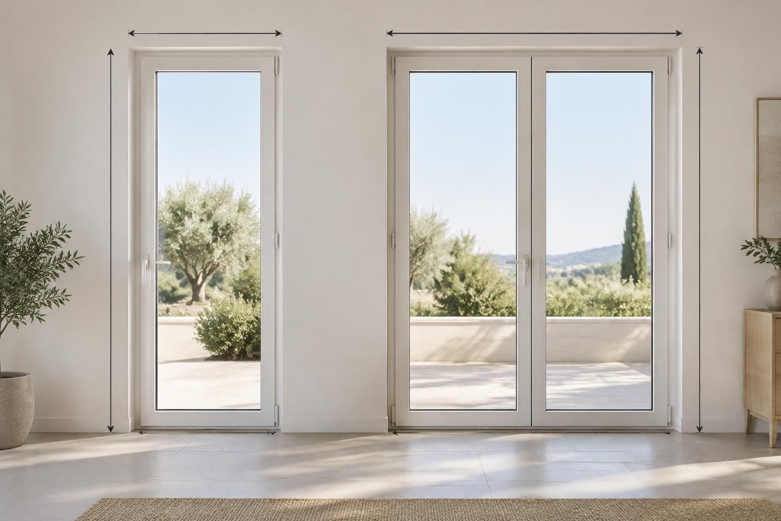 découvrez les dimensions standard d’une porte-fenêtre à 1 ou 2 vantaux et choisissez le format adapté à votre ouverture, votre logement et vos besoins.